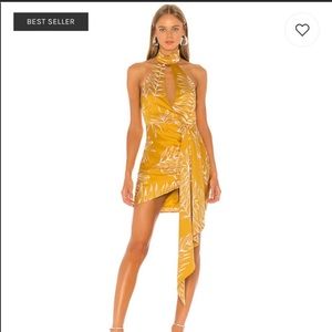 Antonia Mini Dress in Gold Tropical Camila Coelho